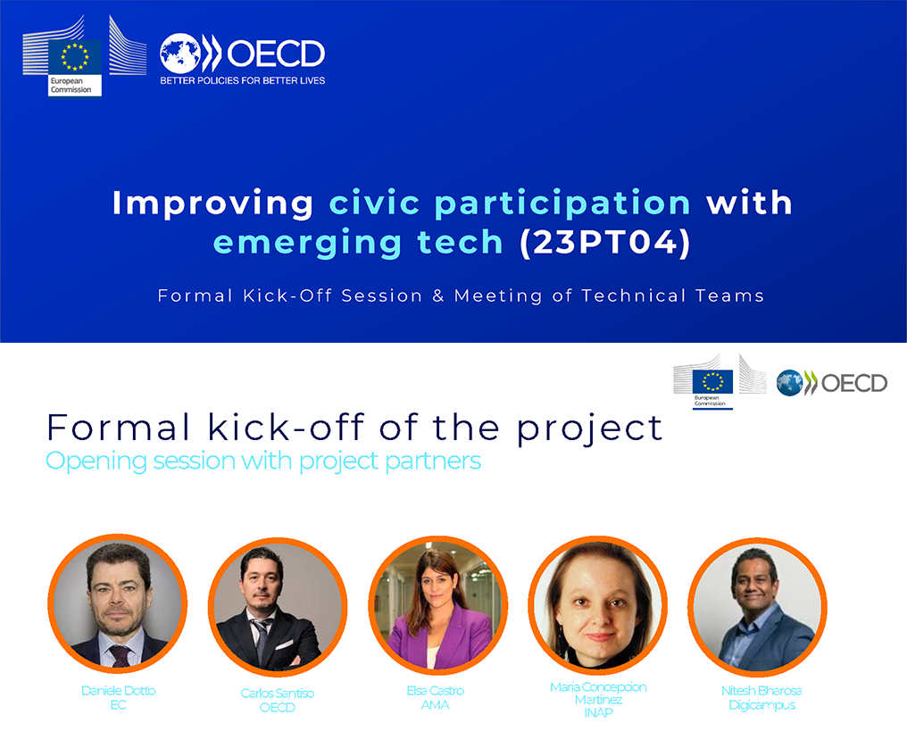 Imagem do lançamento do projeto "Melhoria da participação cívica através das tecnologias emergentes"